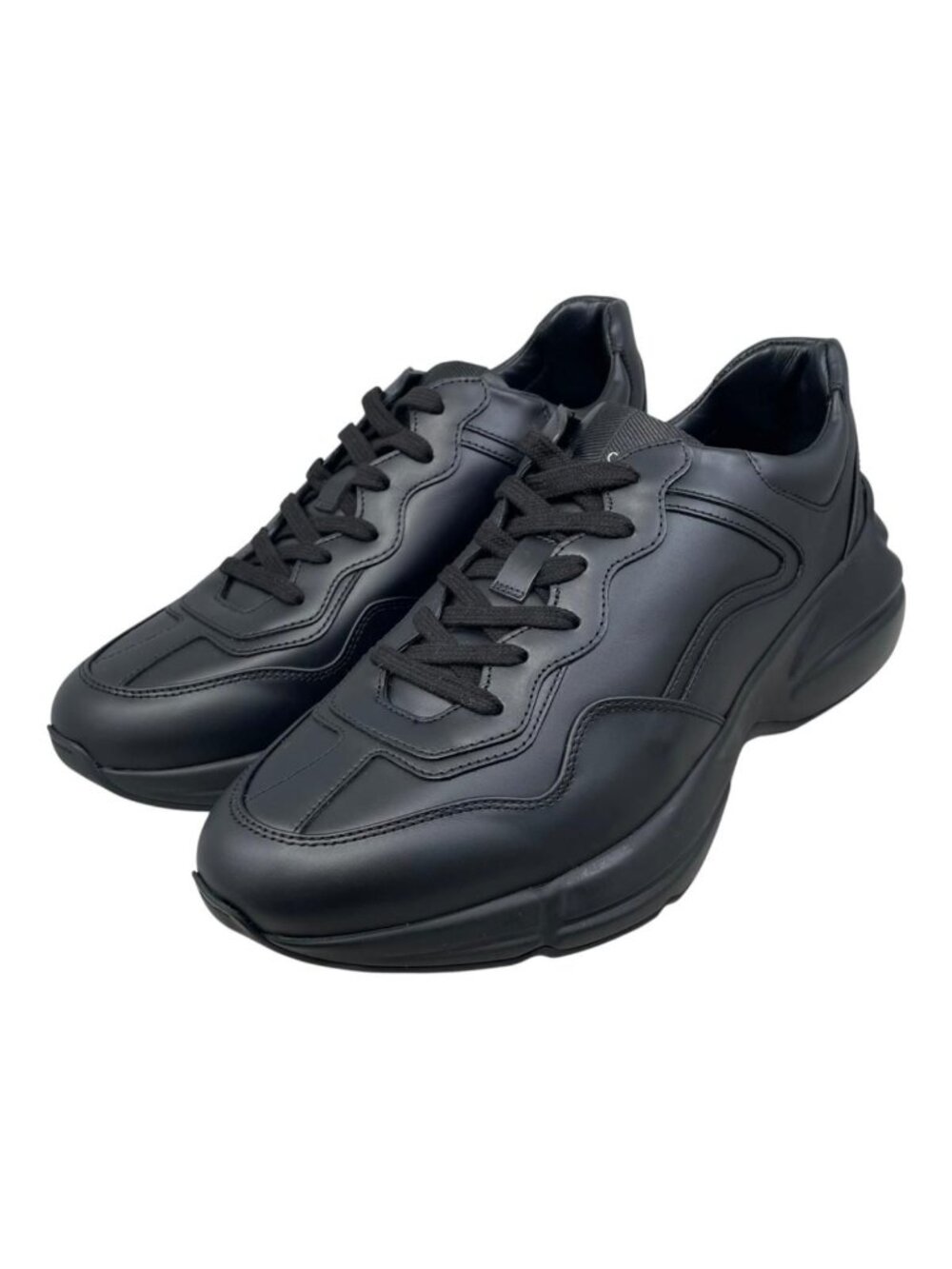 Gucci Sneakers Rhyton Leather Logo Black